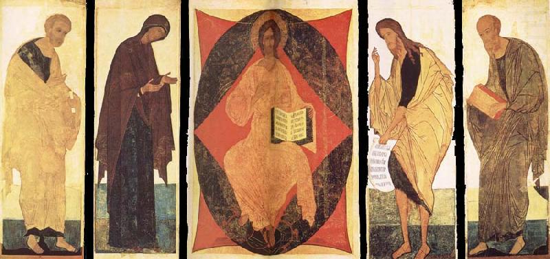 Andrei Rublev and Assistants,Deisis,Christ in Majesty Among the Cherubins, unknow artist